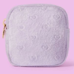 Stoney Clover Lane x Target Terry Cloth Embossed Hearts Mini Square Pouch Purple